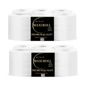Hygge Maxi Roll Premium Quality 600 Gm/2 Ply /12 rolls(pack of 6) /Embossed Mega Rolls/Highly Absorbent and soft