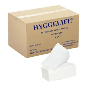 Hyggelife® Interfold Tissue Hand Towel - Embossed-1 PLY-20 Pkts-150 Sheets