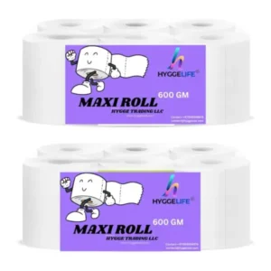 Hyggelife® Maxi Roll Premium Quality 600 Gm/2 Ply /12 rolls(pack of 6) /Embossed Mega Rolls/Highly Absorbant and soft