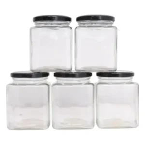Hyggelife®5-Pack Glass Jars with Tight Lids 370 ml, Ideal For DIY Spices, Meal Prep, Overnight Oats, Jelly, Jam, Honey, Candles, Crafts, & More_1