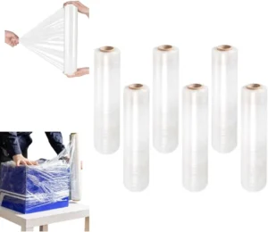 Hyggelife®Clear Stretch Film Wrap - 50 cm Heavy Duty Plastic Shrink Wrap for Pallet Wrap, Packing, Moving and Packaging - Cling wrap, 2 kg -6 Rolls